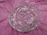 Etched Glass Butterfly Heavy Bowl