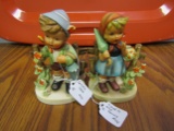 Lot of 2 Artist Signed Germany Figurines, Boy and Girl