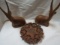 Lot of 3 Vintage Hand Carved Trivet and Antelope, made in Kenya