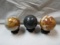 Vintage Lot of 3 Art Glass Decorative Balls with Stands