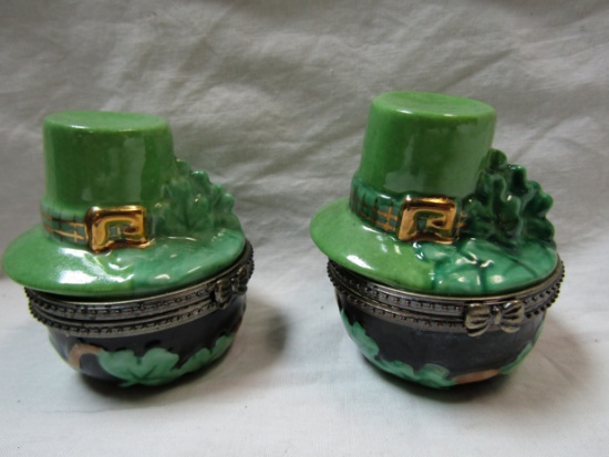 Lot of 2 Lillian Vernon Irish Trinket boxes