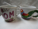 Lot of 2 Vintage Mugs, Rooster and MOM. L'Amour China