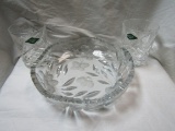 Lot of 3 Cut Glass Dish and Glasses, Ireland Designs