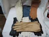 Vintage Lot of 7 Womens Gloves, Leather