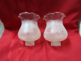 Lot of 2 Vintage Lamp Shades, Frosted