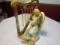 Vintage Woman Playing Harp for Child