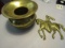 Lot of 2 Brass Spitoon and Horse Wall Hanging