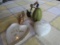 Lot of 4 2 Heart Dishes, Shoe, Fruit