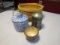 Lot of 4, Pottery, Metal Coffee Jar, Basket