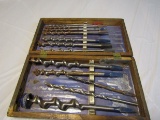 Vintage Drill Bits in Wooden Case by James Swan Co.