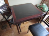 Vintage Wood Folding Table and 2 Folding Chairs