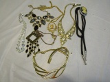 Lot of 7 Vintage Necklaces, Cameo, Rhinestone