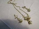 Vintage Necklace and Earring Set, Gold Filled