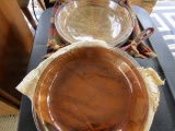 Lot of 7 Pyrex Pie Pans and Holder