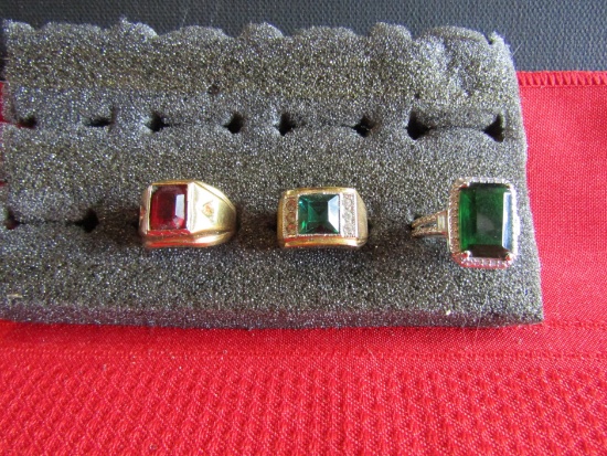 Lot of 3 Vintage Rings, 14and 18 Kt GP
