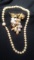 2 pc. Art Deco Faux Pearl Necklace and Brooch