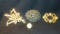 Lot of 4 Vintage Brooches and Pin