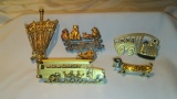 Lot of 5 Vintage Brooches School Bus, Pets, and Umbrella