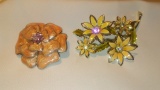 2 pc. Retro Large Flower Brooches