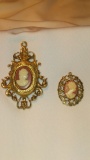 2 Victorian Style Cameo Pendants