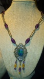 3 pc. Art Nouveau Necklace and Turquoise Earrings