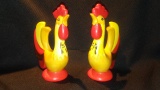 2 pc. 1960 Holt Howard Rooster Salt and Pepper Shakers