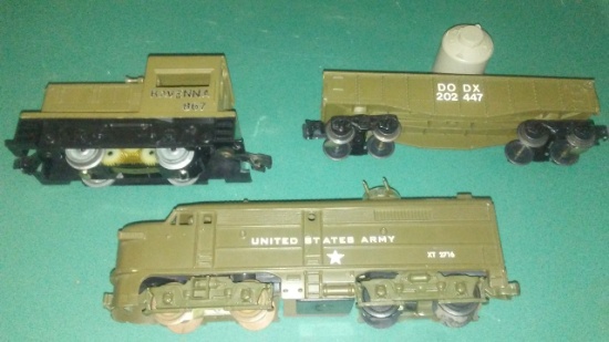 3 Piece U.S. Army Engine and Car Lot