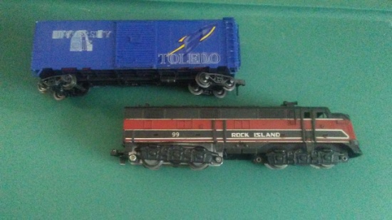 Marx Rock Island 99 w/ Atlas University of Toledo Boxcar