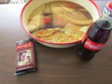 Lot of 3, Coca Cola Tray, Collector Cards and a Bottle of Coke