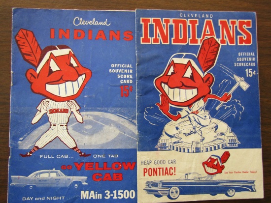 1958 and 1959 Indians Official Souvenir Scorecard, in Good Condition