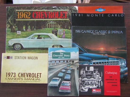 Lot of 6 Chevy Publications, The Chevy Story 1911-1961, 62 Chevy, 73 Chevy, 81 Chevy