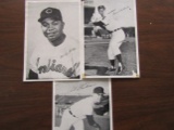 Lot of 3, Player Signed Photograghs, Larry Doby, George Strickland, Art Houtteman