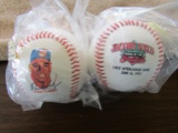 Lot of 2,Baseballs, Manny Ramirez, Jacobs Field 1997 First Interleague Game at Jacobs Field