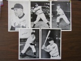 Lot of 5 Player Photos, Wally Westlake, Bob Hooper, Dale Mitchell, Mike Garcia, Lou Nurhauser