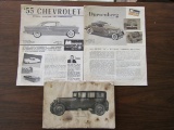 Lot of 3 Publications, Nash Special Six, 55 Chevrolet, Duesenberg