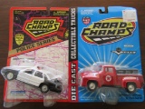Lot of 2 Road Champs Texaco Pick Up and Police Car