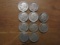 Lot of 10 Silver Dimes, 1951 and 1952