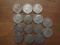 Lot of 14 Silver Dimes, 1953