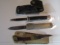 Lot of 3 Knives 2 switchblades, 1 folding Knife