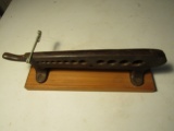 Ant/Vintage Pipe Measuring Tool on Wood Base