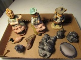 Lot of 12 Home Décor, WolfSculptures, Bubblehead Man and Woman