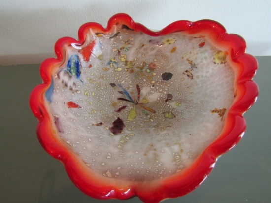 Murano Tutti Fruity Gold Fleck Bowl