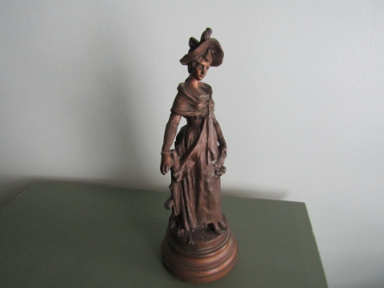 Antique Signed P. Rigual Fabrication Francaise, Paris Lady Figurine