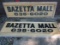 Lot of 2 Vintage Bazetta Mall Advertising Signs
