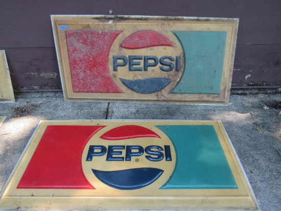 Lot of 2 Vintage Pepsi Advertising Signs