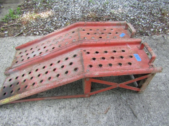 Vintage Pair Metal Car Ramps