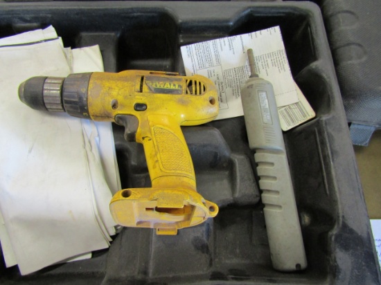 Lot of 2 Cordless Drills and Cases, 1-DeWalt