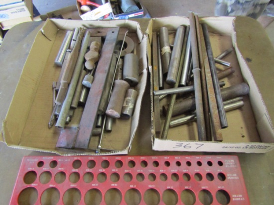 Lot of Steel Driver Bars and Sizing Plate