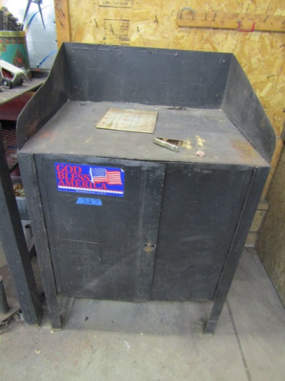 Metal Cabinet with Contents, Welding Rods and Equipment