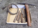 Vintage Horn, Pick, Wood Staves
